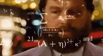 Zach Galifianakis doing math